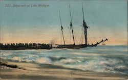 Shipwreck on Lake Michigan Postcard