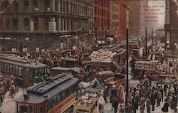 A Busy Day on Dearborn and Randolph Streets Chicago, IL Postcard Postcard Postcard