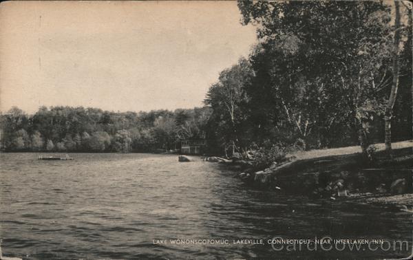 Lake Wononscopomuc, Lakeville, Connecticut, near Interlaken Inn Postcard