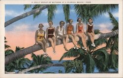 A jolly group of bathers at a Florida beach Postcard Postcard Postcard