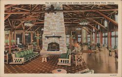 The Lounge, Starved Rock Lodge, Starved Rock State Park Postcard