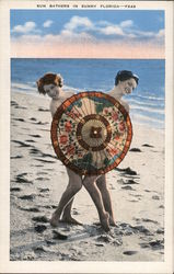 Sun bathers in sunny Florida Postcard Postcard Postcard