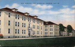 Main Barracks, Fort McClellan, Anniston, Ala. Postcard