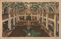 Grand Lobby, New Hotel Jefferson Postcard