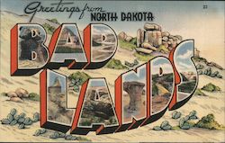 Greetings from North Dakota Bad Lands Postcard Postcard Postcard