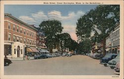 Main Street, Great Barrington, Mass. in the Berkshires Postcard