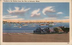 Yachts in the Harbor from the Pier at Scituate, Mass. Postcard