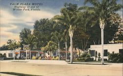 Palm Plaza Motel. Highway 17 and 92. Winter Park, Florida Postcard