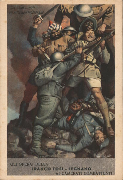 The workers of Franco Tosi of Legnano Italy World War II Postcard