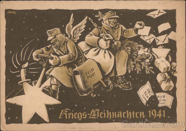 Wartime Christmas 1941, German Soldiers As Angels With Letters And ...