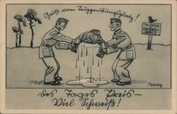 Comic: German Soldiers Drying Wet Uniform Nazi Germany Postcard Postcard Postcard