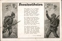 Frontsoldaten 1914-18 1939-40 WWI/WWII Nazi Germany Postcard Postcard Postcard