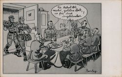 Comic: German Soldiers Singing, Dinner Postcard