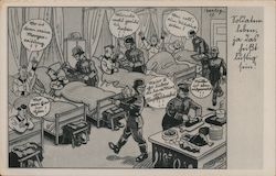 Comic: German Soldiers, Dinner at Hospital Postcard