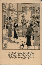 Comic: Soldier with Women Postcard