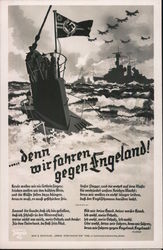 Nazi Ships: Going Against England Song Postcard Nazi Germany Postcard Postcard Postcard