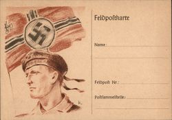 Feldpostkarte, Nazi Flag Postcard