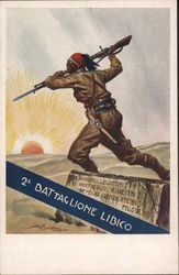 2nd Battalion Lybia "GLI AZZURRI" Italian Postcard