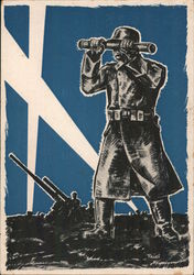 Soldier, German Anti-Aircraft Guns Postcard