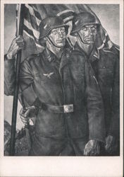 German Soldiers with Flag, 1942 Postcard