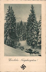 Nazi Winter Scene Postcard