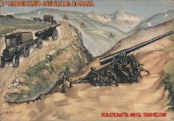 Italian Propaganda WWII, 3rd Artillery regiment, Alps Postcard