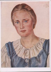 German Race Propaganda, East Prussian Peasant Daughter Nazi Germany Postcard Postcard Postcard