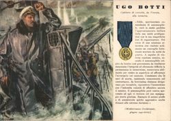 Italian WWII Navy Captain Botti, Medal of Gold, Submarine Captain World War II Postcard Postcard Postcard