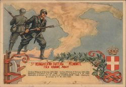 Italian Propaganda WWII, Third Infantry Regiment "Piemonte", Soldiers Bayonets World War II Postcard Postcard Postcard