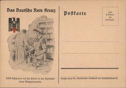 German Red Cross Nurses at Work in the Pharmacy of a Field Hospital Postcard