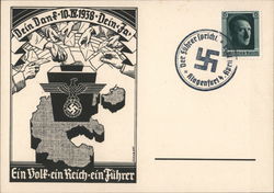 German Propaganda 1938, April Plebiscite, One People, One Reich, One Fuhrer Nazi Germany Postcard Postcard Postcard