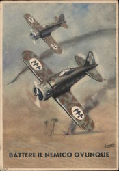 WWII Italian Air Force Battere il nemico ovunque World War II Postcard Postcard Postcard