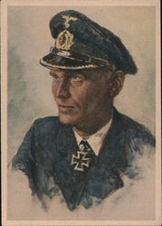 Germany WWII, Iron Cross Recipient of the Navy, Naval Officer Postcard