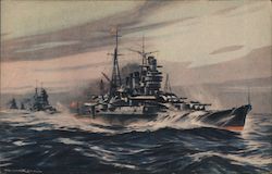 Japanese Navy Ships WWII Postcard