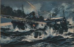 WWII Japanese Navy battle Postcard