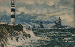 WWII Japanese Battleships, Lighthouse Postcard