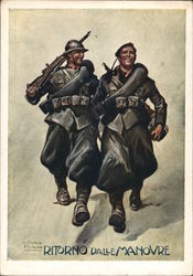 Italian WWII, Returning from Manoevers World War II Postcard Postcard Postcard