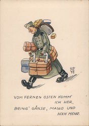 Germany WWII, "I Come from the East, Bringing Geese and Butter and Still More" Postcard