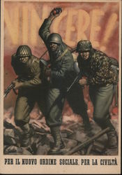 Italy WWII, "For the New Order, for Civilization" World War II Postcard Postcard Postcard