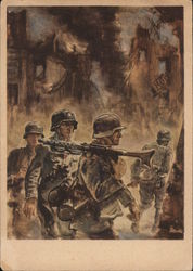 German WWII Proganada, Art, "The Battle Is Over" Nazi Germany Postcard Postcard Postcard