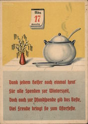 Germany WWII Propaganda, Appeal for Winter Food Donation Program Postcard