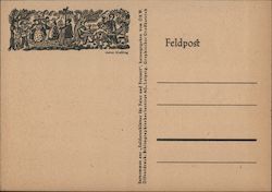 Germany WWII Era, Folklore Scene, Feldpost, Soldiers' Mail Postcard