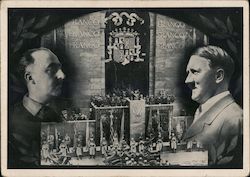 Return of German Voluteers in Spain, Hitler and Franco, 1939 Postcard