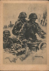 Germany WWII, SS Motorcycle Unit with Side Cars Postcard