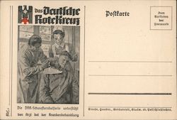 Germany WWII, German Red Cross Nurse Helping Doctor Postcard