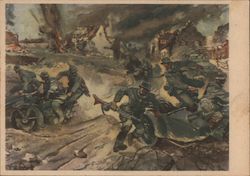 Germany WWII, Motorcycle Unit w Sidecars in Battle Nazi Germany Postcard Postcard Postcard