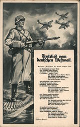 Germany WWII, Song of Defiance from the German West Wall Nazi Germany Postcard Postcard Postcard