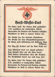 Germany WWII Propaganda, Horst Wessel Song Postcard