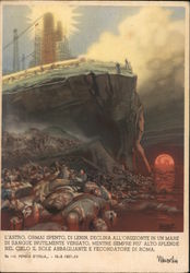 Italian Propaganda, Anti-Communist, Ship Wreck w Bodies World War II Postcard Postcard Postcard