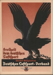 Germany, Nazi Era Propaganda, "Freedom to the German Air Sport League" Postcard